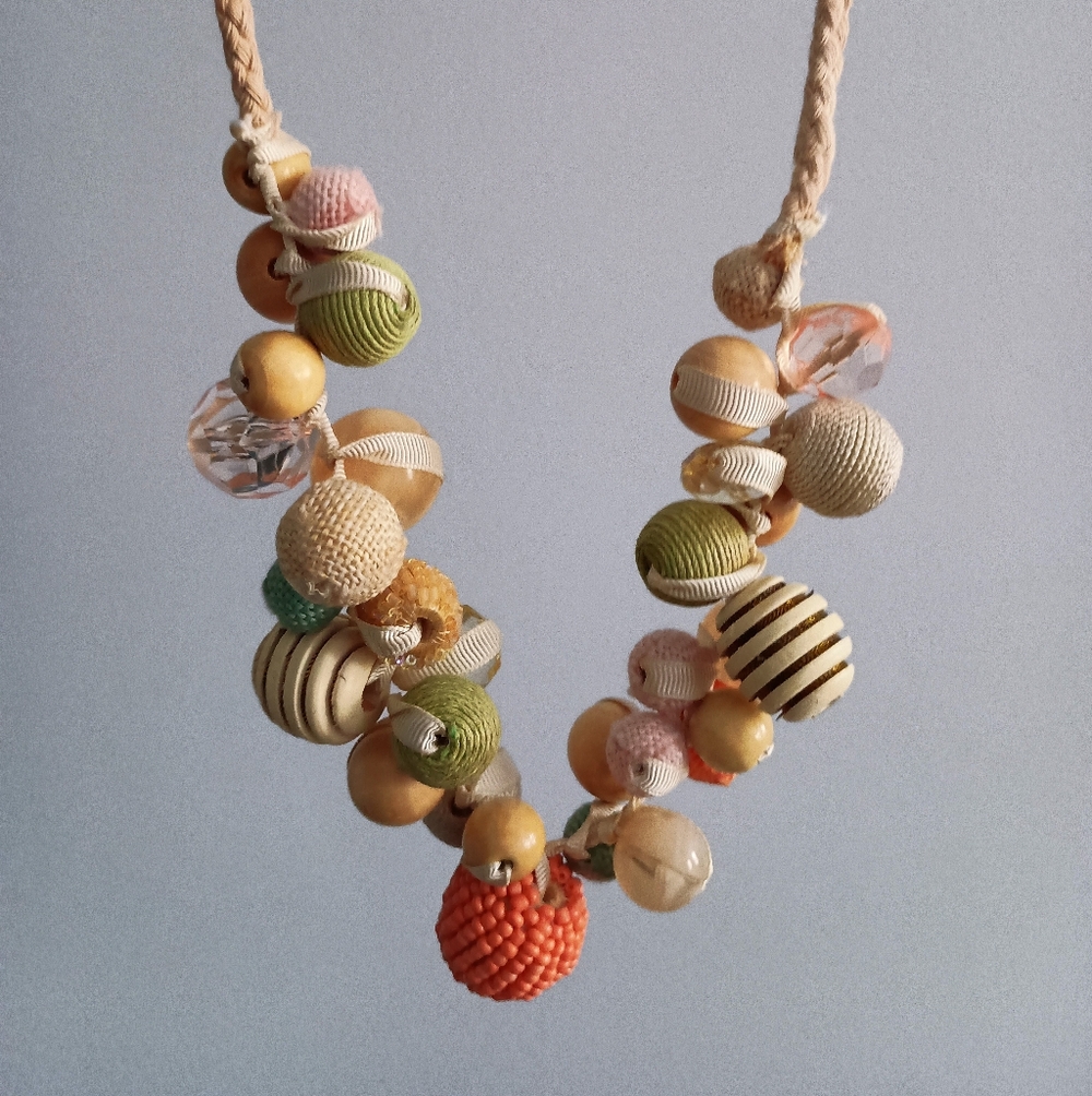 Vintage Anthro beaded rope necklace